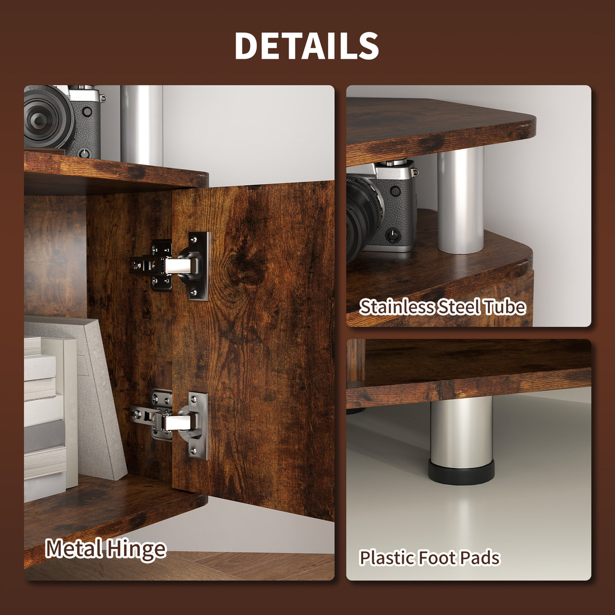 Particle Board TV Stand 120cm Wide With 2 Doors - Velmora
