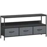 Particle Board TV Stand 120cm Wide With 3 Foldable Drawers - Velmora