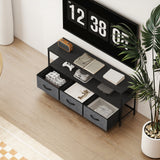 Particle Board TV Stand 120cm Wide With 3 Foldable Drawers - Velmora