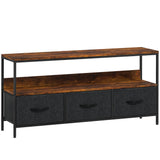 Particle Board TV Stand 120cm Wide With 3 Foldable Drawers - Velmora