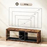 Particle Board TV Stand 140cm Wide With LED Lights - Velmora