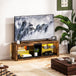Particle Board TV Stand 140cm Wide With LED Lights - Velmora