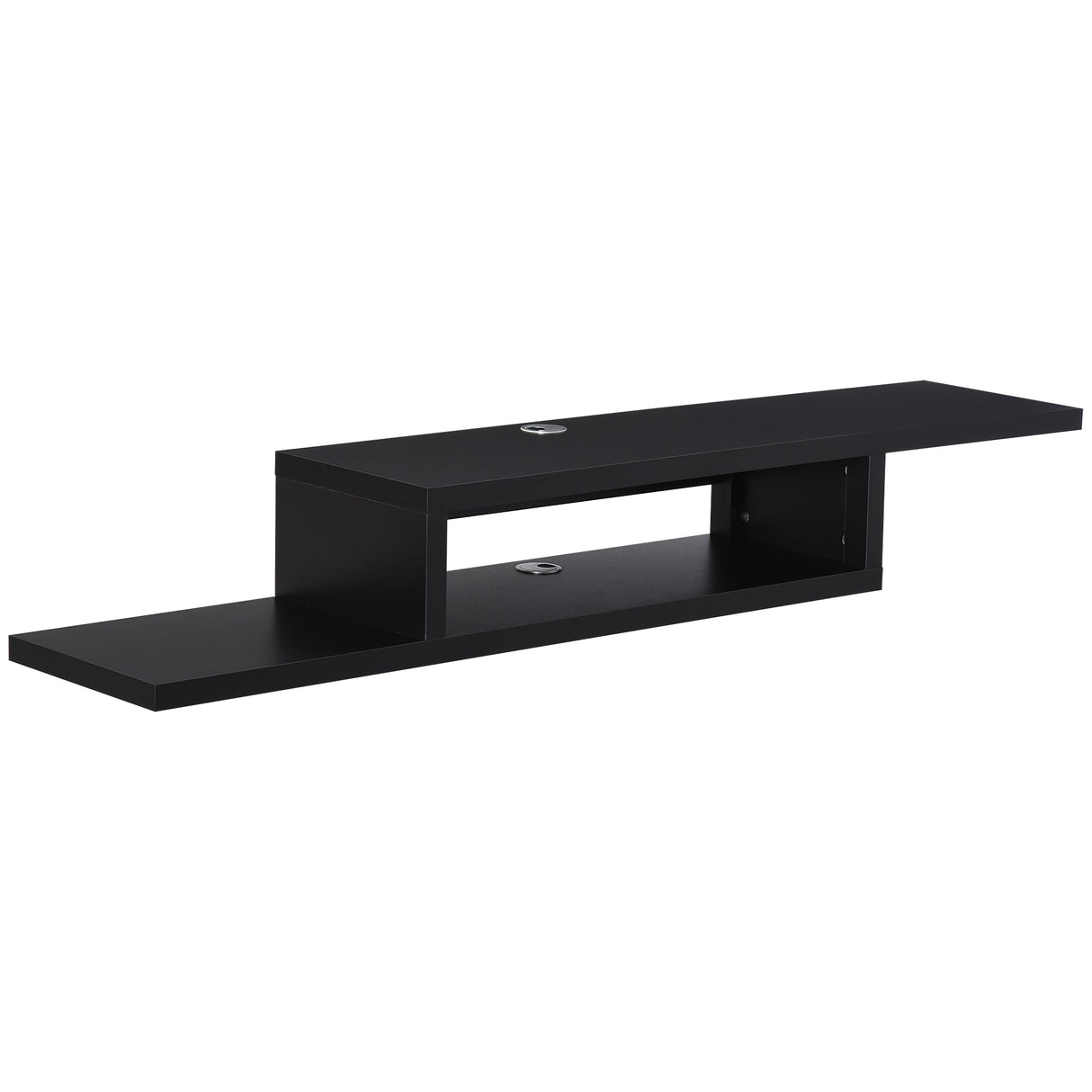 Wooden TV Stand 152.4cm Wide Wall Mounted - Velmora