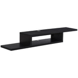 Wooden TV Stand 152.4cm Wide Wall Mounted - Velmora
