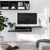Wooden TV Stand 152.4cm Wide Wall Mounted - Velmora