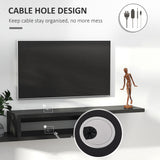 Wooden TV Stand 152.4cm Wide Wall Mounted - Velmora