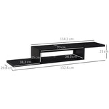 Wooden TV Stand 152.4cm Wide Wall Mounted - Velmora