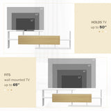 Wooden TV Stand 153.6cm Wide With Wall Shelf - Velmora