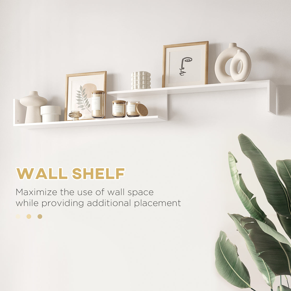 Wooden TV Stand 153.6cm Wide With Wall Shelf - Velmora