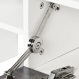 Wooden TV Stand 153.6cm Wide With Wall Shelf - Velmora