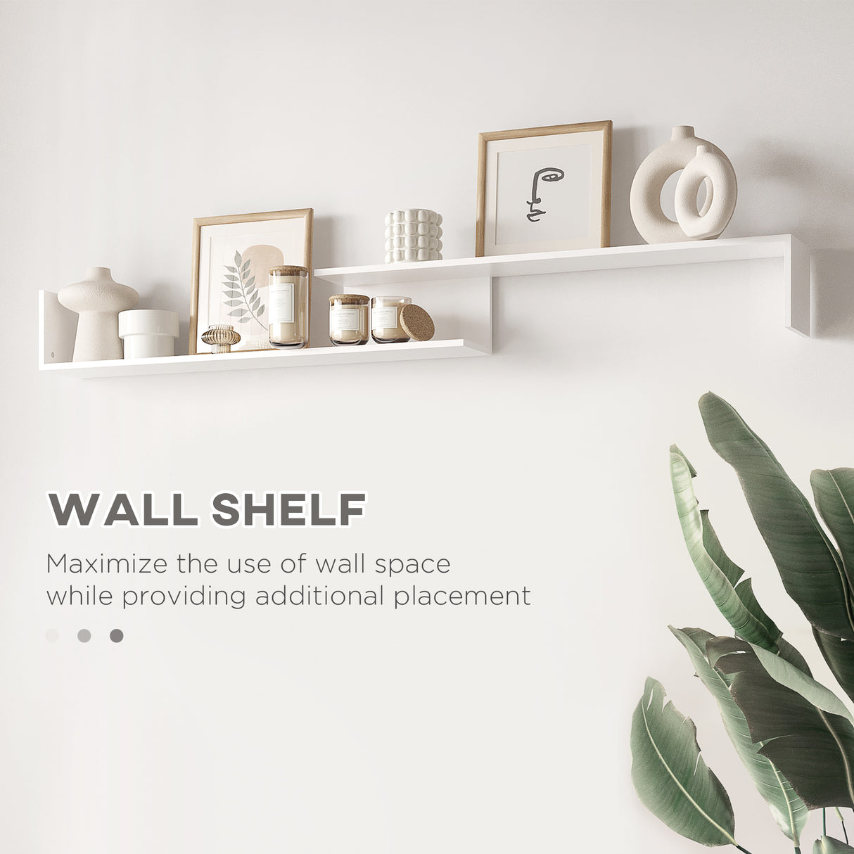 Wooden TV Stand 153.6cm Wide With Wall Shelf - Velmora