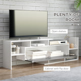 Wooden TV Stand 153.6cm Wide With Wall Shelf - Velmora
