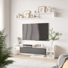 Wooden TV Stand 153.6cm Wide With Wall Shelf - Velmora