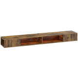 Wooden TV Stand 177.7cm Wide Wall Mounted With LED Lights - Velmora