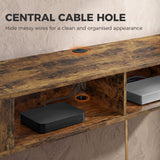 Wooden TV Stand 177.7cm Wide Wall Mounted With LED Lights - Velmora