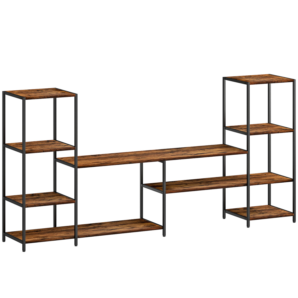 Wooden TV Stand 192cm Wide With Steel Frame - Velmora