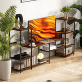 Wooden TV Stand 192cm Wide With Steel Frame - Velmora