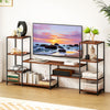 Wooden TV Stand 192cm Wide With Steel Frame - Velmora
