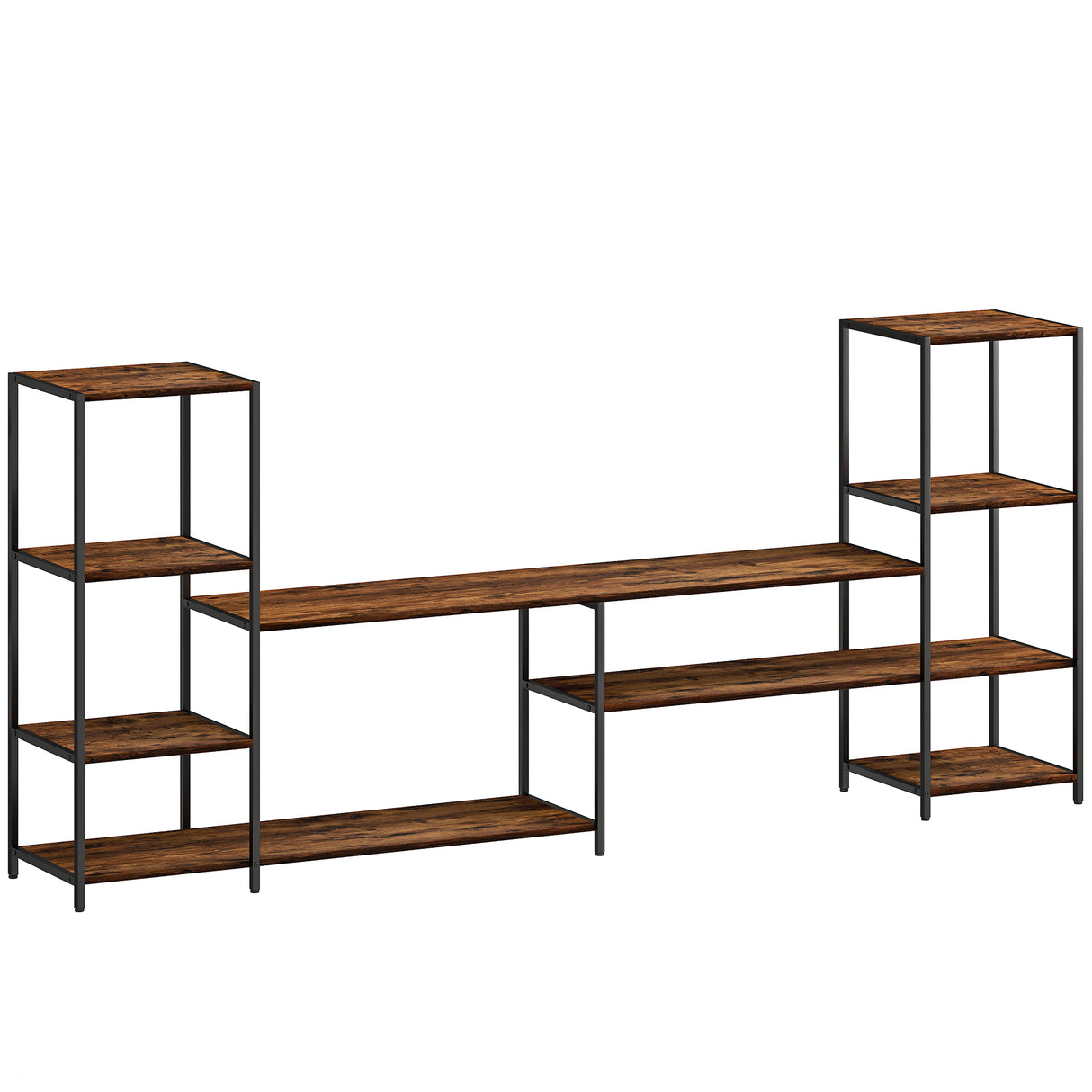 Wooden TV Stand 212cm Wide With Steel Frame - Velmora