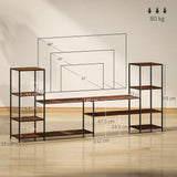 Wooden TV Stand 212cm Wide With Steel Frame - Velmora
