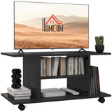 Wooden TV Stand 80cm Wide With Bookshelf - Velmora