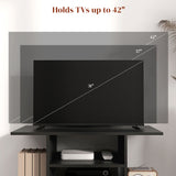 Wooden TV Stand 80cm Wide With Bookshelf - Velmora