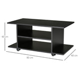Wooden TV Stand 80cm Wide With Bookshelf - Velmora