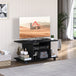 Wooden TV Stand 80cm Wide With Bookshelf - Velmora