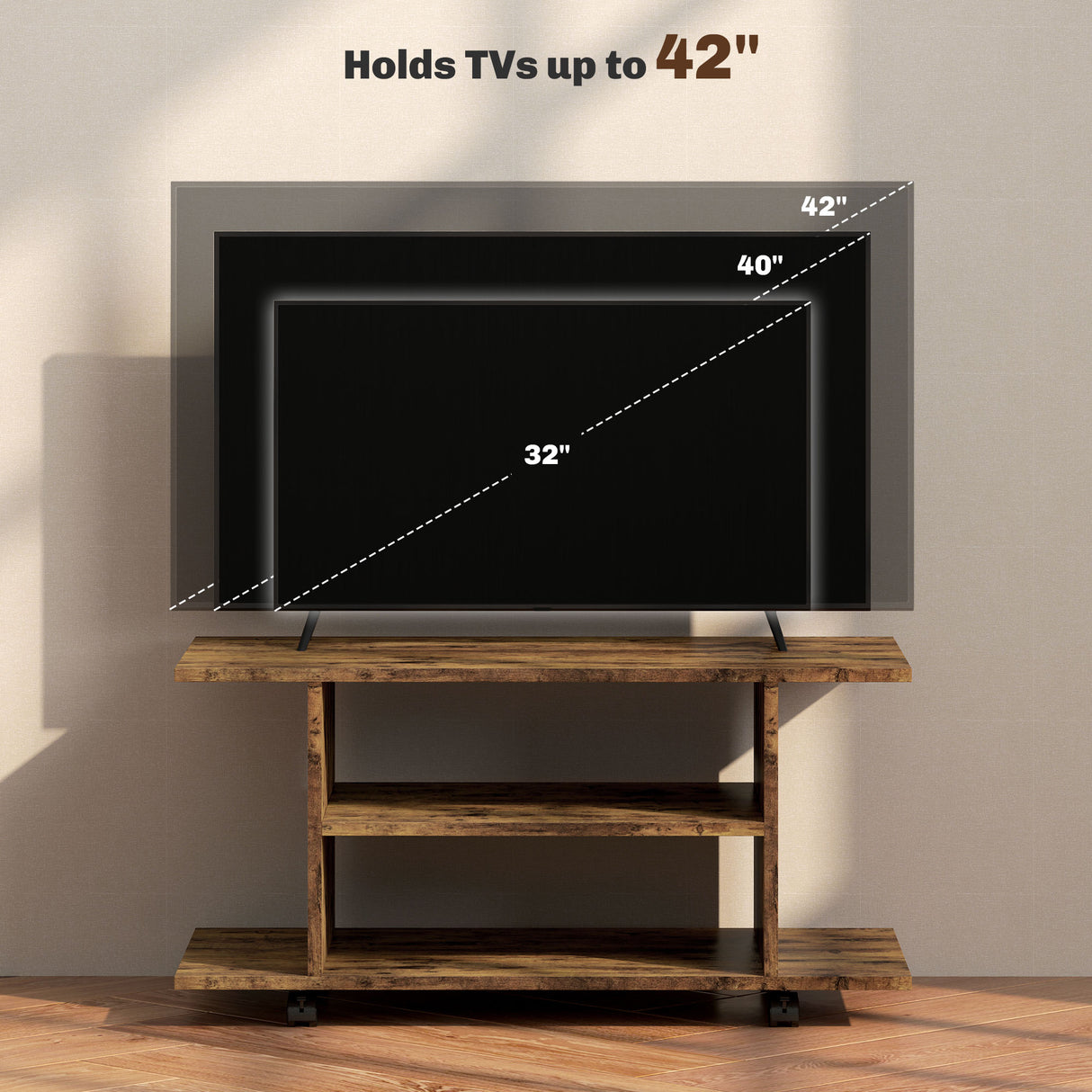 Wooden TV Stand 80cm Wide With Bookshelf - Velmora