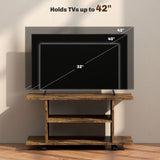 Wooden TV Stand 80cm Wide With Bookshelf - Velmora