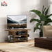 Wooden TV Stand 80cm Wide With Bookshelf - Velmora