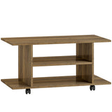 Wooden TV Stand 80cm Wide With Bookshelf - Velmora