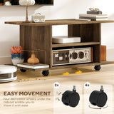 Wooden TV Stand 80cm Wide With Bookshelf - Velmora