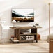 Wooden TV Stand 80cm Wide With Bookshelf - Velmora