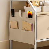 Wooden TV Stand 98cm Wide With 2 Drawers And Metal Frame - Velmora