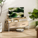 Wooden TV Stand 98cm Wide With 2 Drawers And Metal Frame - Velmora