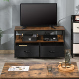Particle Board TV Stand 98cm Wide With 2 Foldable Drawers - Velmora