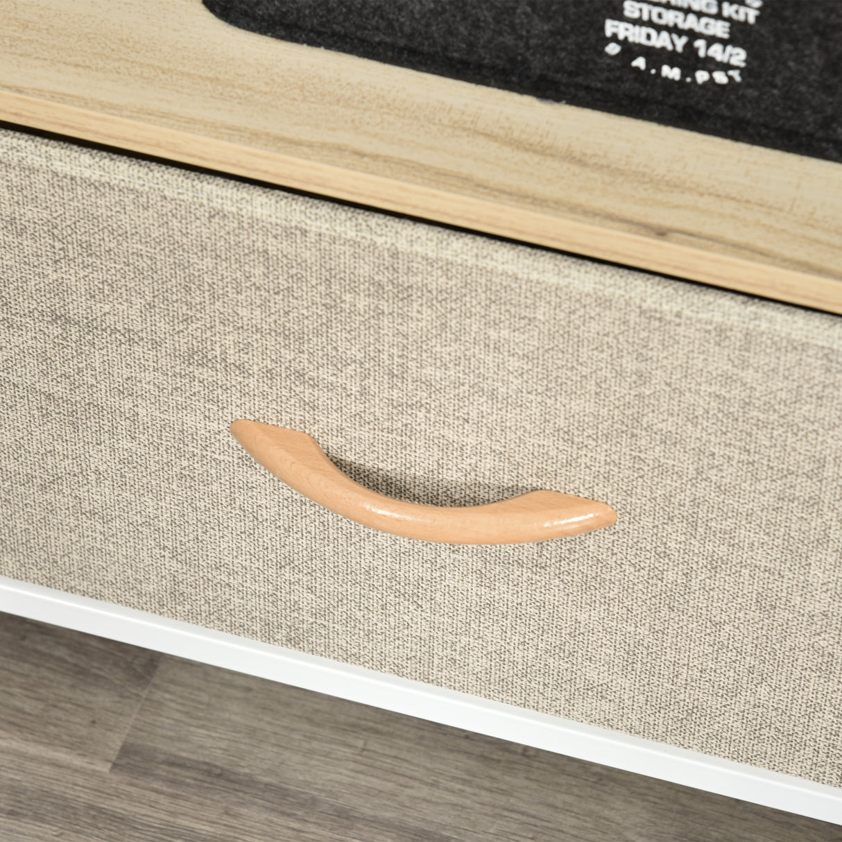 Particle Board TV Stand 98cm Wide With 2 Foldable Drawers - Velmora