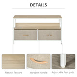 Particle Board TV Stand 98cm Wide With 2 Foldable Drawers - Velmora