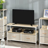 Particle Board TV Stand 98cm Wide With 2 Foldable Drawers - Velmora