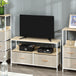 Particle Board TV Stand 98cm Wide With 2 Foldable Drawers - Velmora