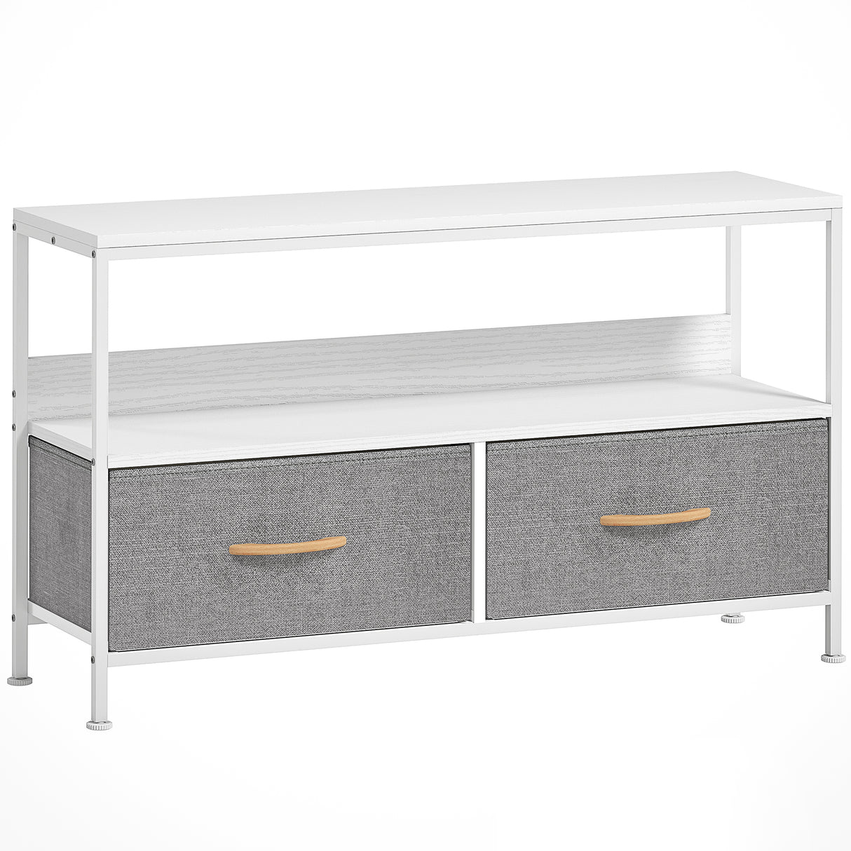 Particle Board TV Stand 98cm Wide With 2 Foldable Drawers - Velmora
