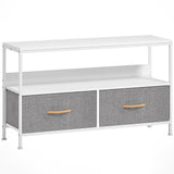 Particle Board TV Stand 98cm Wide With 2 Foldable Drawers - Velmora