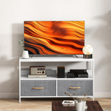 Particle Board TV Stand 98cm Wide With 2 Foldable Drawers - Velmora