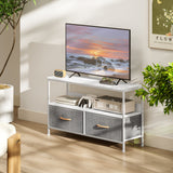 Particle Board TV Stand 98cm Wide With 2 Foldable Drawers - Velmora