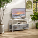 Particle Board TV Stand 98cm Wide With 2 Foldable Drawers - Velmora