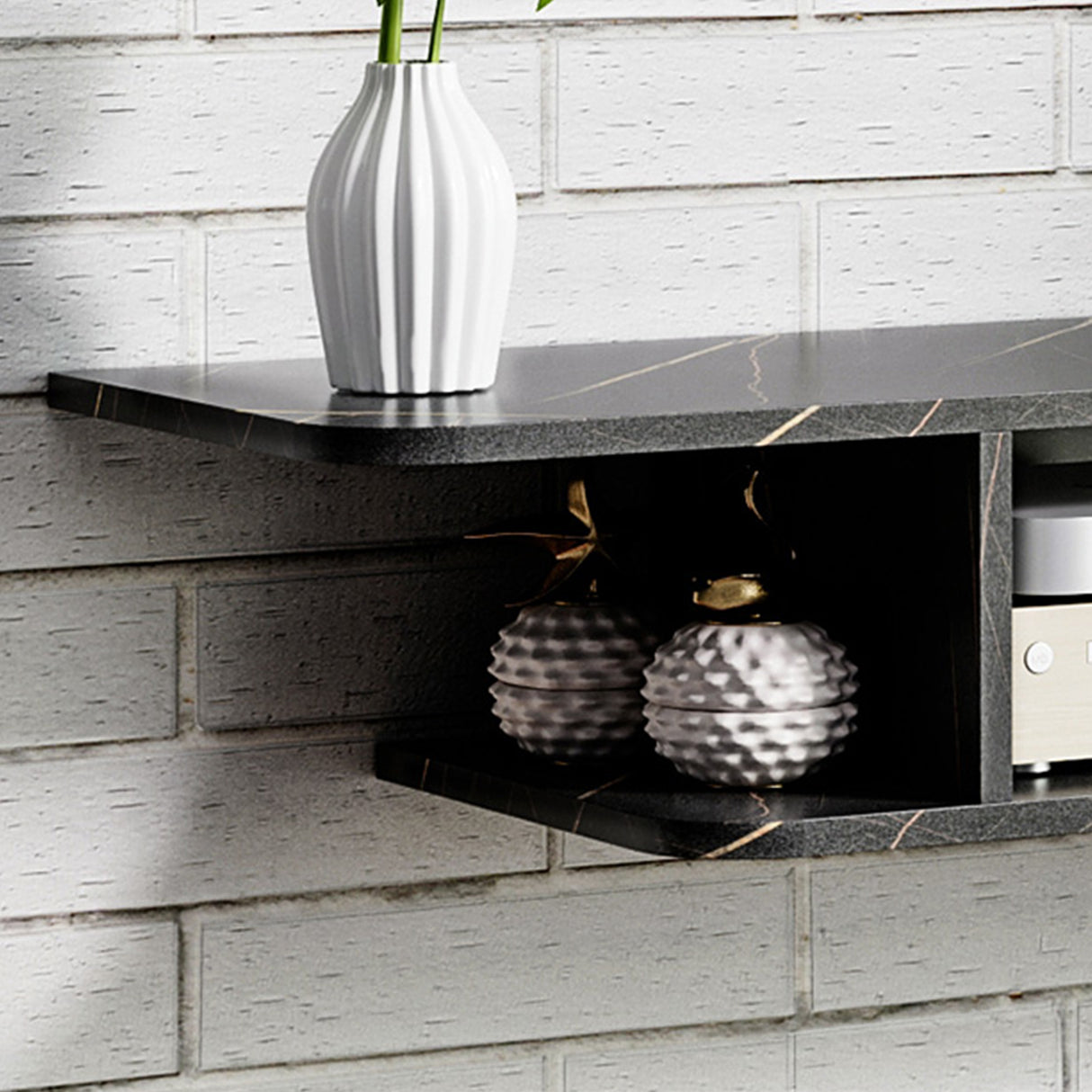 Particleboard Wall Mounted Floating TV Stand 105cm Wide - Velmora