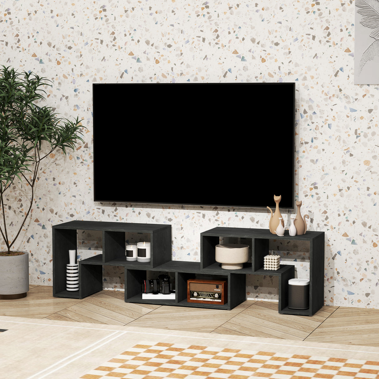 Particle Board Wall Mounted TV Stand 180cm Wide - Velmora