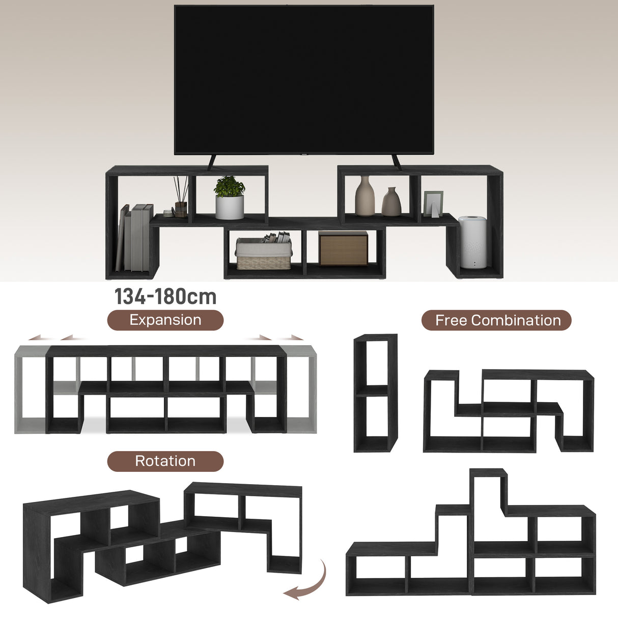 Particle Board Wall Mounted TV Stand 180cm Wide - Velmora