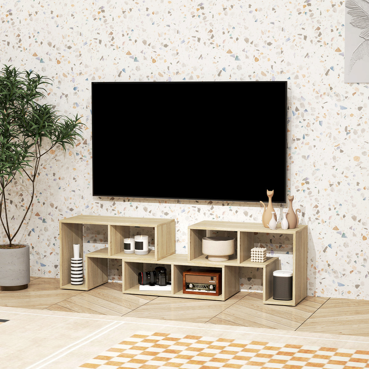 Particle Board Wall Mounted TV Stand 180cm Wide - Velmora
